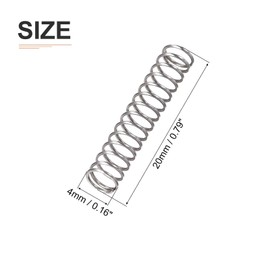 DTGN 0.4x4x20mm(DxODxL) Compression Spring - 30Pack - Good for Machinery - Spring Steel Extension Spring - Gray