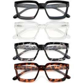 Eyekepper 4 Pack Reading Glasses Women Oversize Frame Ladies Readers +2.00