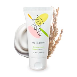 RICE & SHINE | Crema de Manos Hidratante con Aceite de Germen de Arroz | Skin Care Con 60% más Vitamina E que el Aceite de Argán - 100% Natural | Protección para la Sequedad en Manos