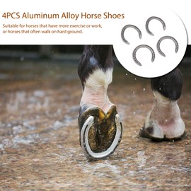 4PCS Aluminium Alloy Horseshoe Kit, Horse Shoes, Sports Horseshoes Horse Riding Tool Equipment Accessories for Indoor or Outdoor (Type 5(8.3 X 8.3 X 3.5in))