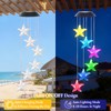 Starfish Solar Wind Chimes for Outside with Color Changing LED