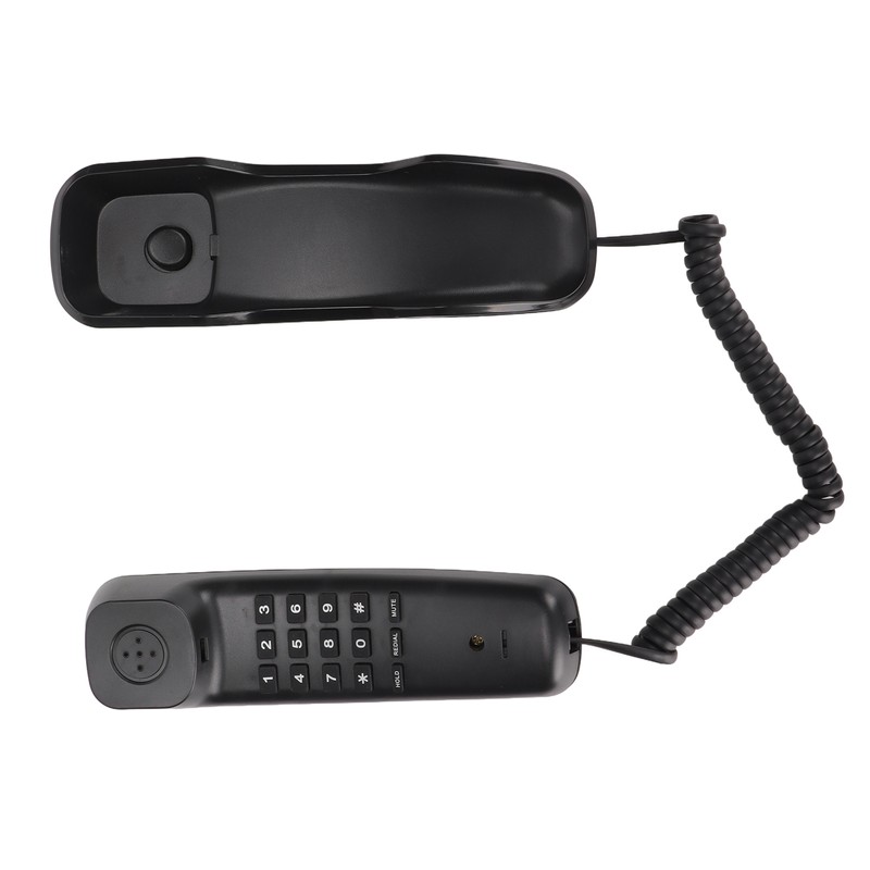 Wall Mounted Phone Redialing Mute Function Corded Telephone for Home