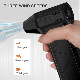 Portable Turbo Jet Fan Handheld Dust Removal Turbo Fan High Speed Brushless Motor Cordless Dust Blower 3 Speeds - 40000/90000/130000RPM for Computer Keyboard Outdoor Burning Blowing Dust