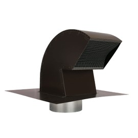 Goose Neck Painted Exhaust Roof Vent with Extension (4 Inch, Brown)