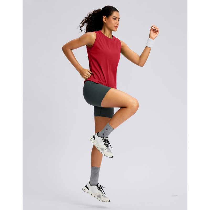 SANTINY Sleeveless Workout Tops for Women Breathable Lightweight Athletic Running