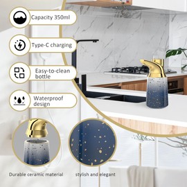 XZUO Automatic Soap Dispenser, Ceramic Touchless Dish Soap Dispenser