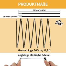 wiipara Tent Poles, Pack of 2 Camping Replacement Poles for Tents, 3.6 m Outdoor Support Poles, Universal Tent Poles, Replacement Poles with Bag, Compact for Camping, Hiking, Backpacking (3.6 m