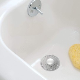 iDesign Metro Ultra Bathroom Shower Drain Protector - Gray/Silver