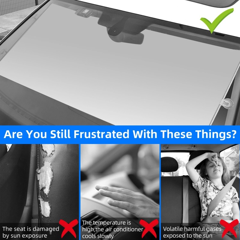 DONWELL Honda Car Sun Shade- Retractable Windshield Visor Folding UV