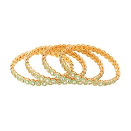 Efulgenz Faux Kundan Bangles for Women Indian Jewelry Indian Bangle Set for Women Stylish Bangle Set Indian Gold Crystal Bangles Bracelet Indian Bridal Jewelry for Wedding Bollywood Fashion Jewelry