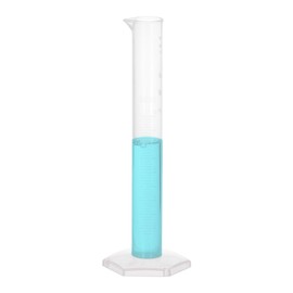 PATIKIL 10ml PP Plastic Graduated Cylinder, Hex Base White Graduations Measuring Cylinder for Lab Home Use, Clear White