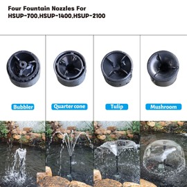 WaterRebirth HSUP2100F Versatile Submersible Pump - Fountain Jets for Ponds, Fish Tanks, Water Gardens - Aquarium & Pond Pump (2100L/H)