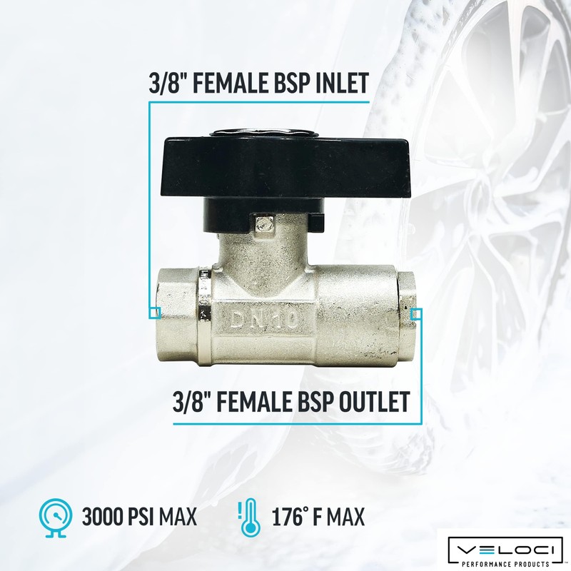 MTM Hydro Original DN10 Italian Brass Plated Ball Valve for
