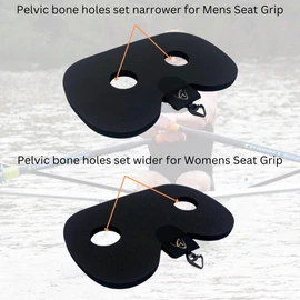 GODFREY Women’s Rowing Seat Pad - 12mm Waterproof Non-Slip Rower Cushion with Optional Clip for Concept2, Peloton, Hydrow & Water Rowers (Black)