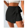 MakeMeChic Women's Mini Wrap Shorts Elastic High Waisted Knot Front