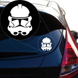 Yoonek Graphics Clone Trooper Vinyl Decal Sticker # 852 (6" x 4.7", White)