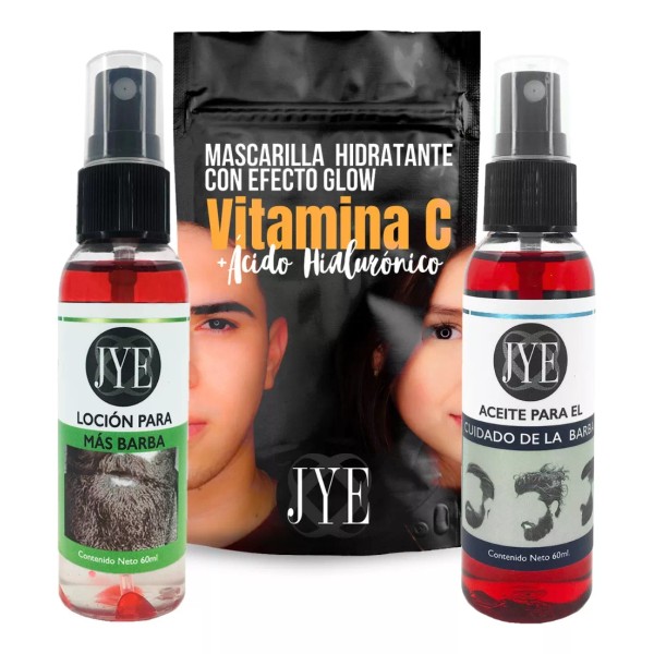 JYE Kit Hombre Guerrero C, Mas Barba,1 Mascarilla, 1 Cuidado