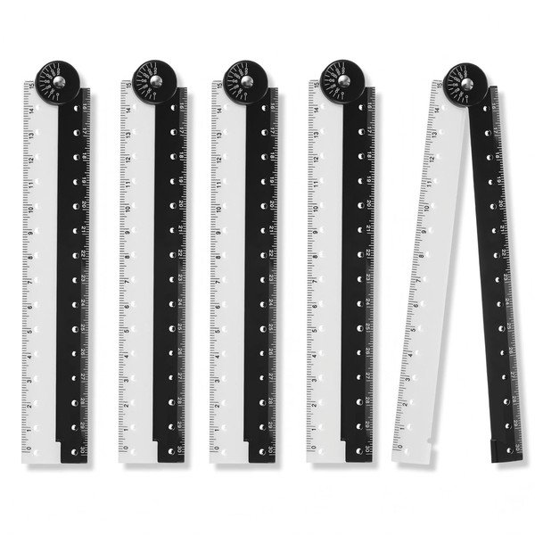 5Pcs Folding Ruler 15cm/30cm Foldable Ruler Precise CM/Inch Double Scale,