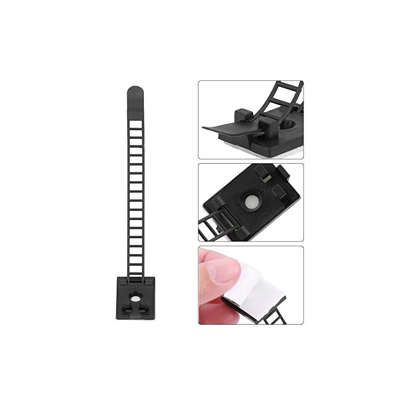 KIMISS 50pcs abrazaderas autoadhesivas ajustables para cable de coche, organizador