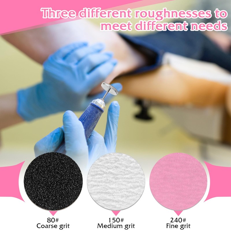 60Pcs Sanding Paper Discs with Metal Nail Drill Bit 25mm,Sanding