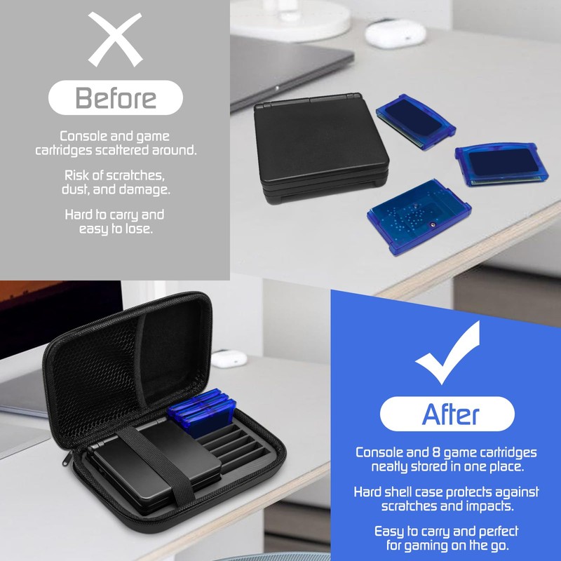 DPVPER Carrying Case for Gameboy Advance SP, Accessories for GBA