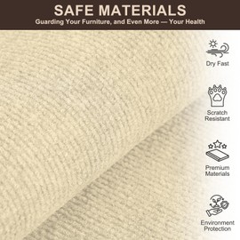 Cat Scratch Couch Furniture Protector, Self-Adhesive & Cuttable Furniture Scratch Protector Pad, Wear-Resistant Wall & Sofa Guard, Multi-Functional Cat Scratcher Khaki