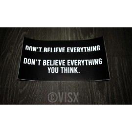 VISX Don't believe everything you think Bumper Sticker Car Funny tailgate Brain smart
