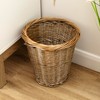 Darthome Antique Wash Round Paper Bin 28x28cm Willow Wicker Brown