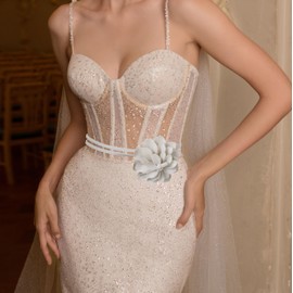 Formery Elegant Bridal Waistband Belt with Floral White PU Leather Layered Wedding Waist Belly Chains for Women Party Club Accessories