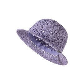 Sterntaler Straw Hat Crochet Look – Girls' Hat with Crocheted Floral Pattern – Sun Hat Baby Protects Head from the Sun – Baby Hat Protects the Head from the Sun on Hot Days, Mauve