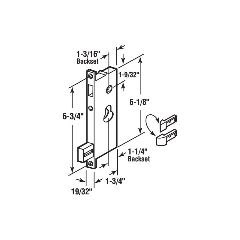 Prime-Line K 5064 Security Screen or Storm Door Mortise Lock,