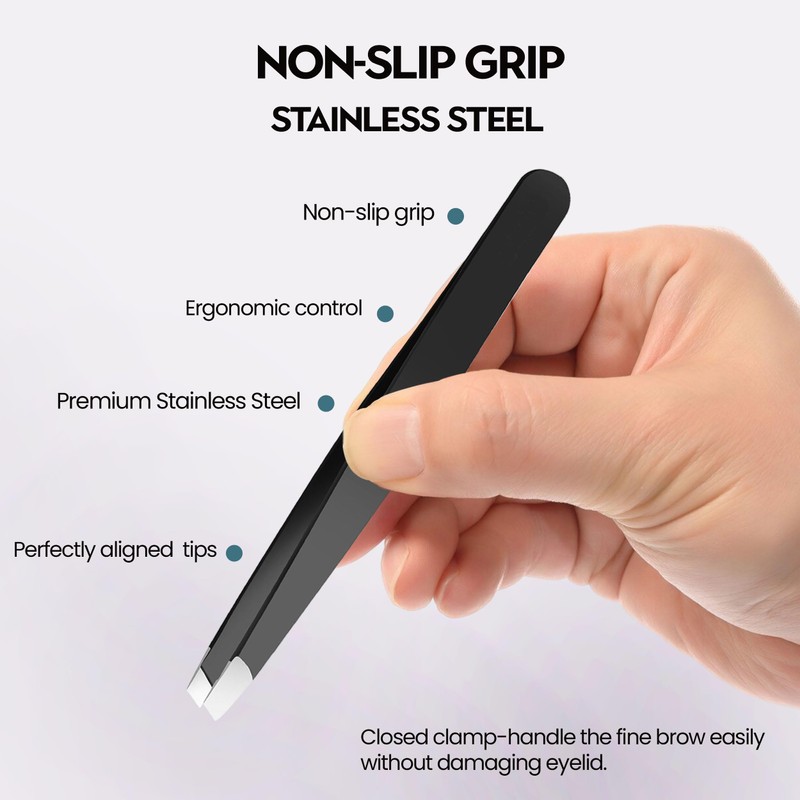 J&J Tweezer Set Tweezers Men, Eyebrow Plucker, Professional Stainless Steel