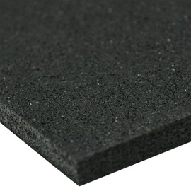 Small Parts 33-008-187-012-012 Recycled Rubber Sheet, 60 Shore A, Black, Smooth Finish, No Backing, 0.187" Thickness, 12" Width, 12" Length