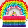 Rainbow Table Skirt Ruffle Unicorn Table Skirts for Rectangle Table