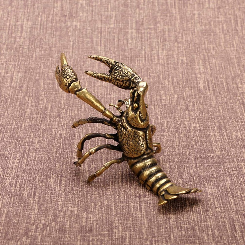 Kisangel Brass Lobster Figurine Feng Shui Statue Wealth Good Luck