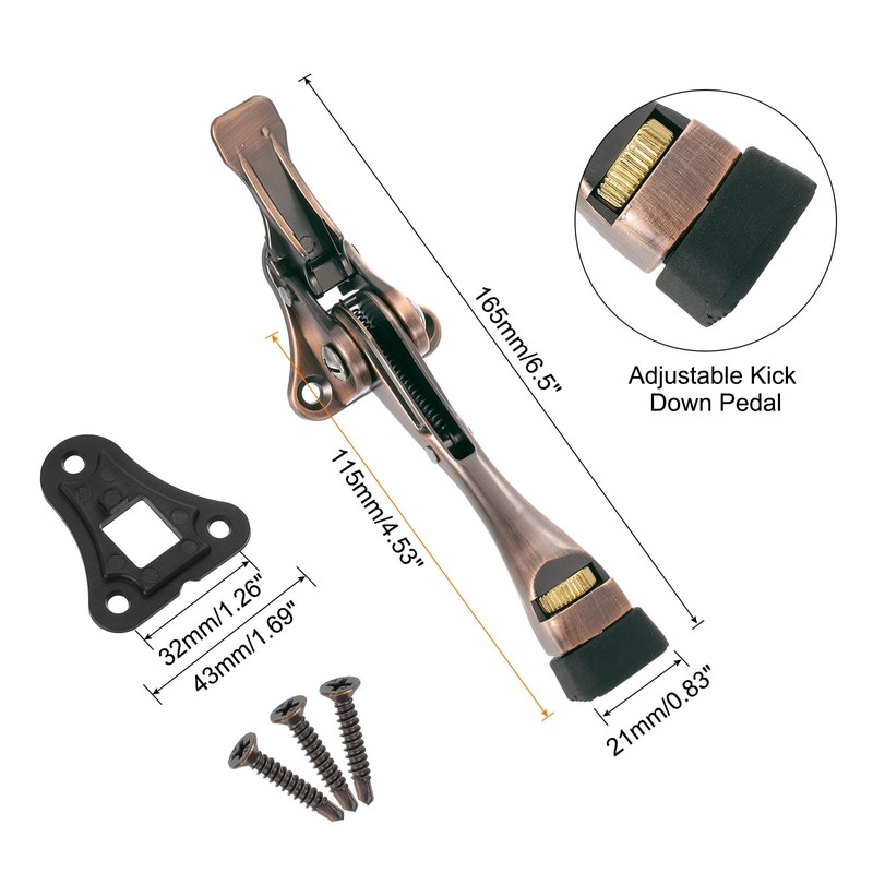 sourcing map 4 Inch Kickdown Door Stopper, One Touch Pedal