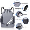 Drawstring Backpack Sports Gym Bag with Shoes Compartment, Waterproof Draw
