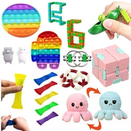 17Pcs Sensory Toys Anti Stress Toy Set Decompression Hand Tools for Adult Kids Calming Toys for ADHD Autism
