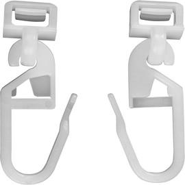 DWUENT Ample 30 Plastic Caravan Curtain Hooks & Clips, 34mm Durable Gliders for Caravan Curtains, Campervans & Vans, Universal Track Hooks for Smooth Sliding Curtains (White, Pack of 30)