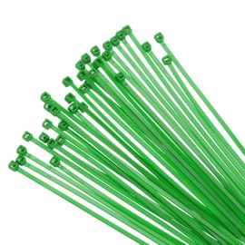 sourcing map 100PCS Cable Zip Ties 10 Inch, Self-Locking Nylon Wire Ties Heavy Duty with 30 LBS Tensile Strength for Indoor and Outdoor, Green