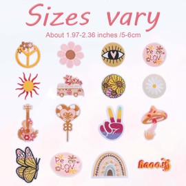 Iron-On Patches, Pack of 16 Appliqué Iron-On Patches for DIY Applique, Iron-On Patches, Textiles, Iron-On Patches for Clothes, Dress, Hat, Jeans, DIY Accessories