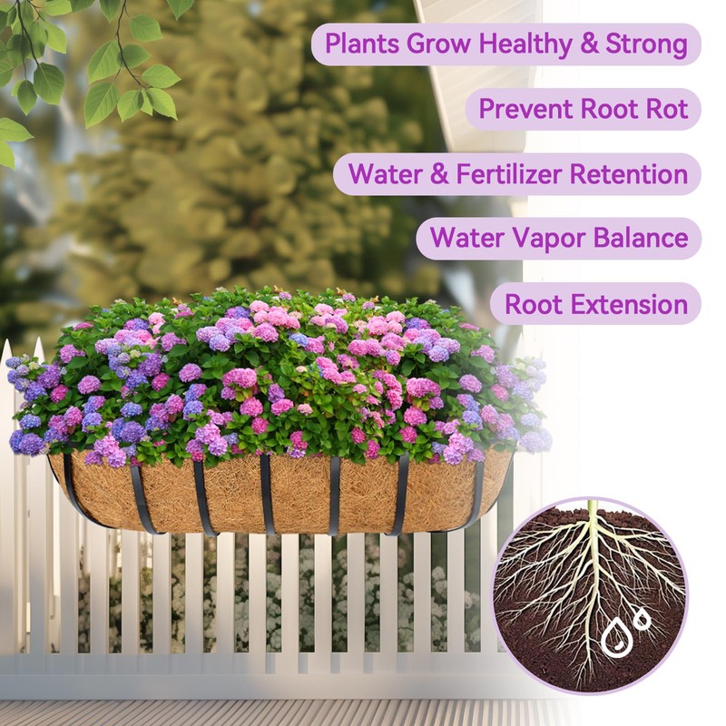 Halatool 36" Coco Liners for Planters, 2 Pack Coconut Fiber
