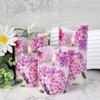 DRomance Pink Hydrangea Glass Flameless Candles with Remote Timer Battery