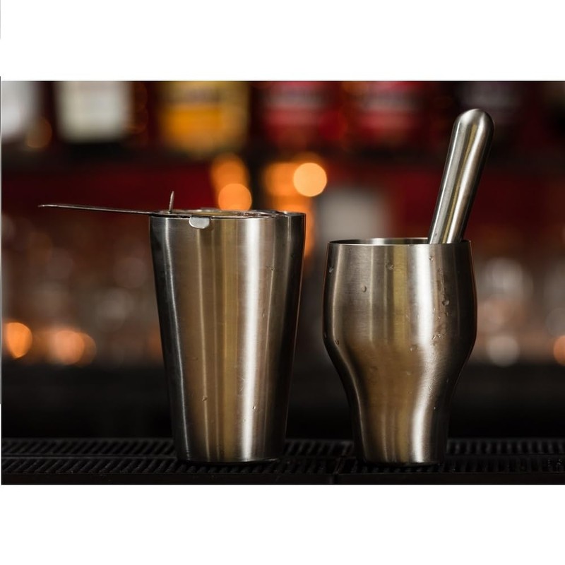 COCKTAIL7 Paris French Cocktail Shaker Continental 50cl Brushed Stainless Steel