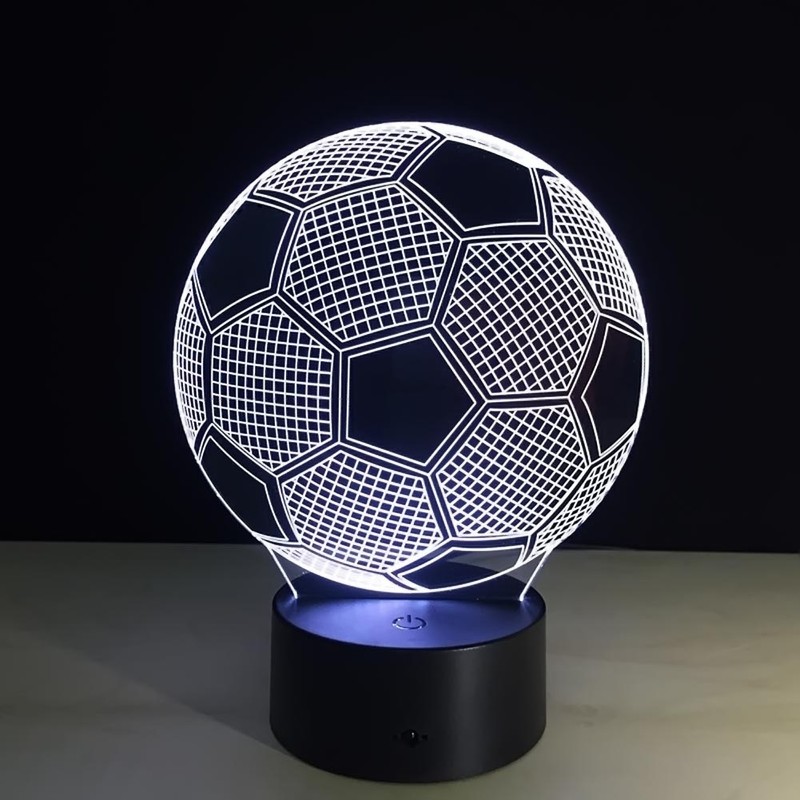 3D Visual Soccer Night Lamp USB LED Touch Football Shaped