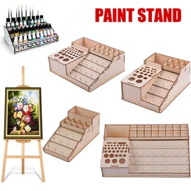 SagaSave Paint Stand Model Making Colours Tools Storage Organiser 4 Types Paint Stand Miniatures Paint Holder Brush Holder Shelf