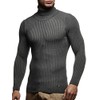 Leif Nelson Rollkragenpullover Herren Grau XL Strickpullover - Cooler Männer