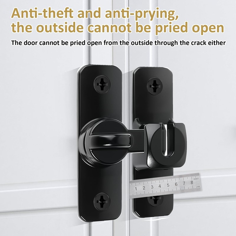 90/180 Degree Door Lock, Black Gate Flip Sliding Barn Gate