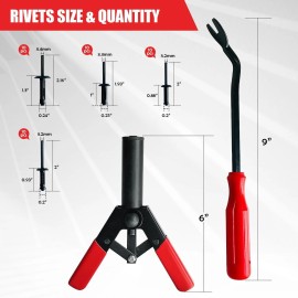 Rivet Plastic Rivet Gun Set - Includes 40Pcs Poly Rivets Assortment 1Pcs Rivet Remo...