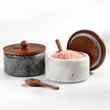 MINCORD Natural Marble Salt and Pepper Bowls Set of 2